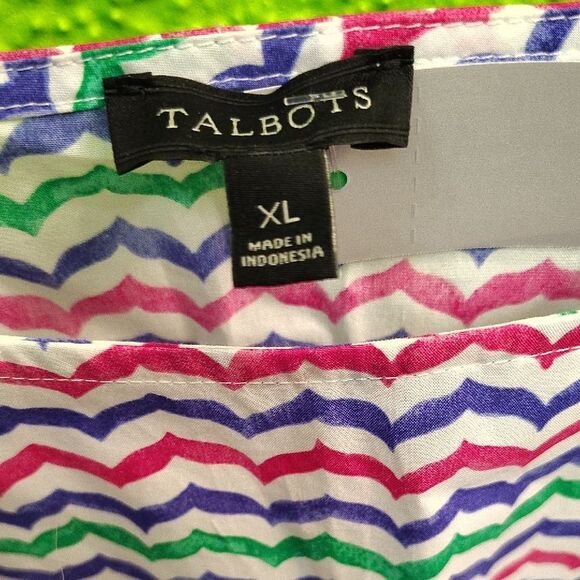 Talbots Boxy Pink and Blue Blouse - Picture 2 of 3